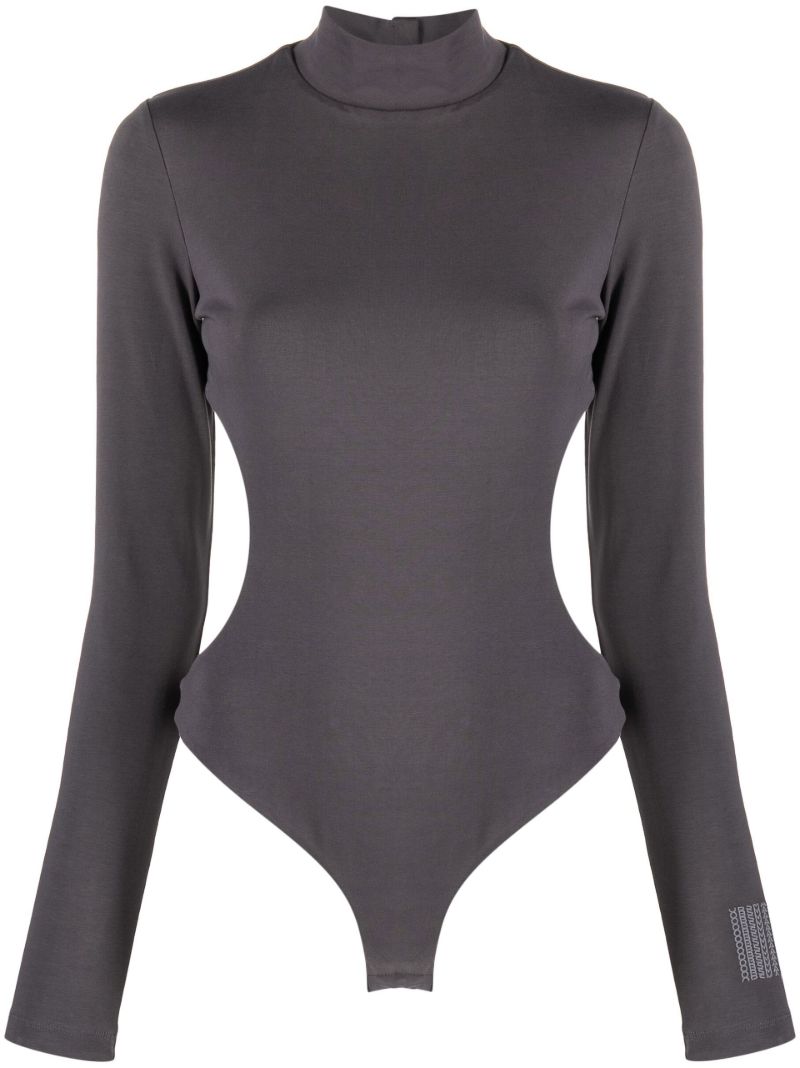 Grey Open-back Bodysuit