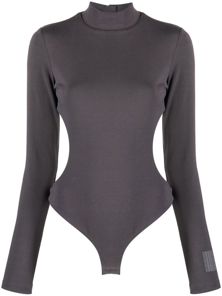 Grey Open-back Bodysuit