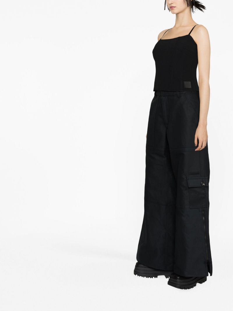Black Wide-leg Cargo Trousers