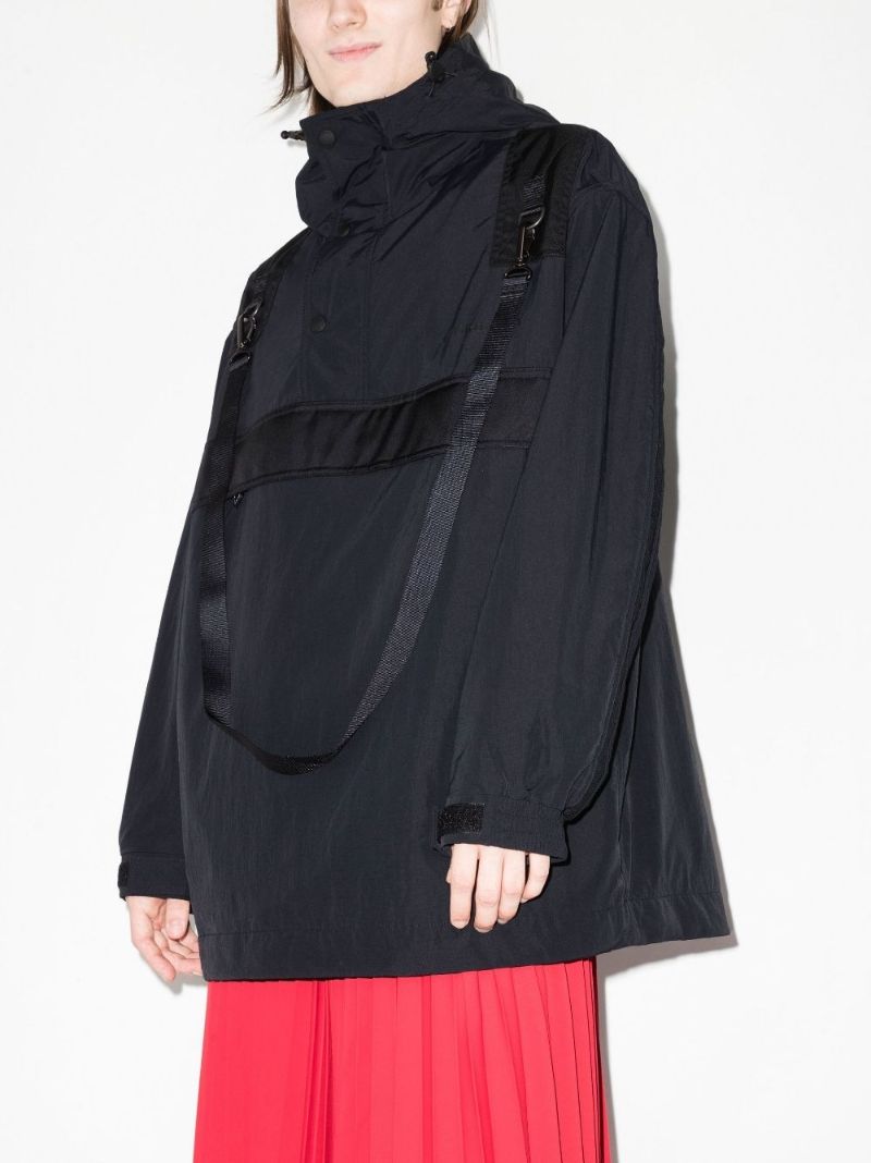 Black Hooded Rain Jacket