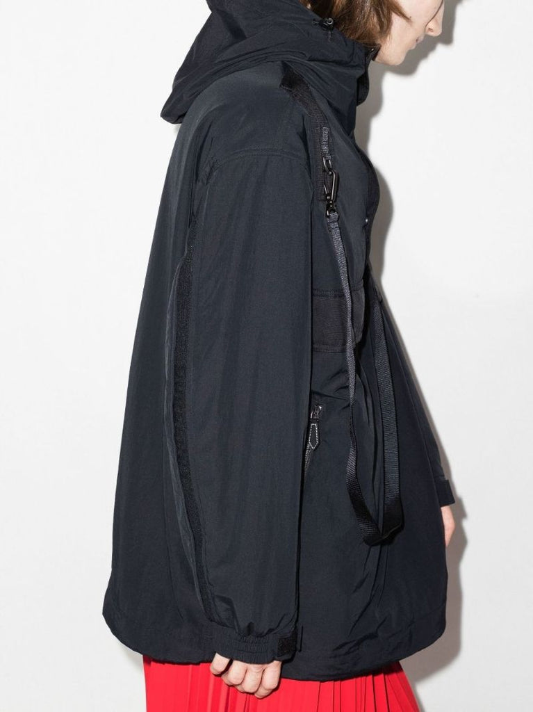 Black Hooded Rain Jacket