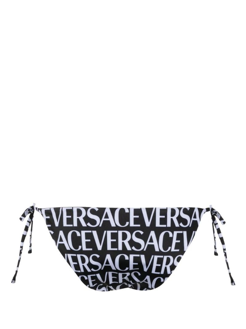 Black Logo Print Bikini Bottoms