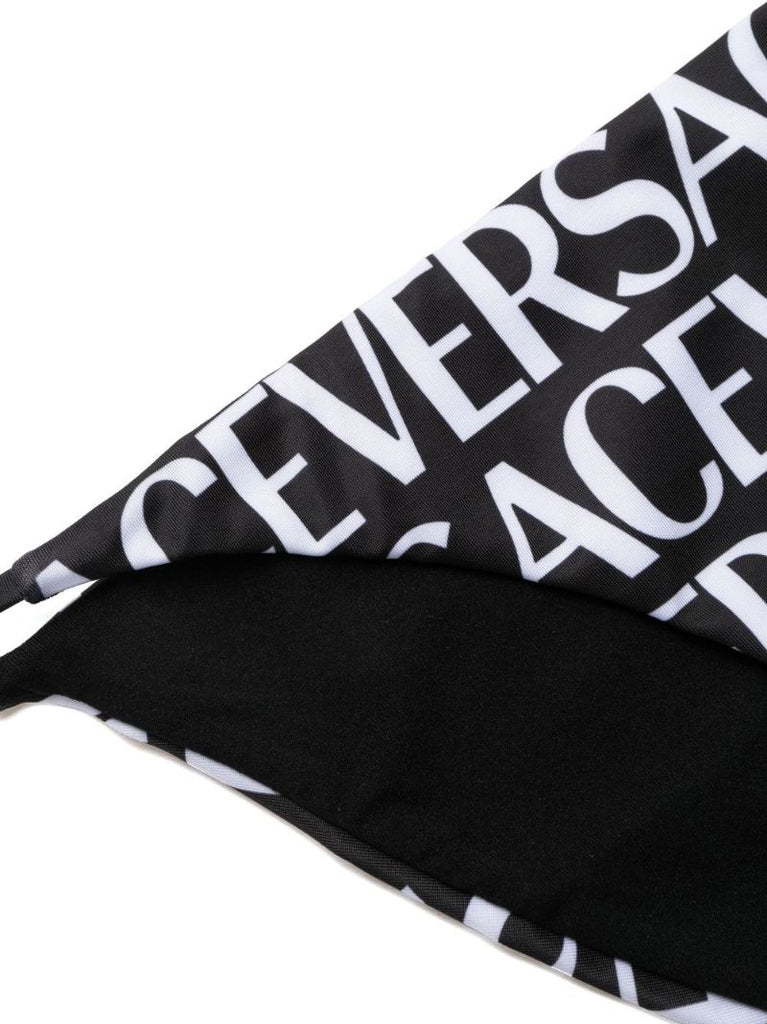 Black Logo Print Bikini Bottoms