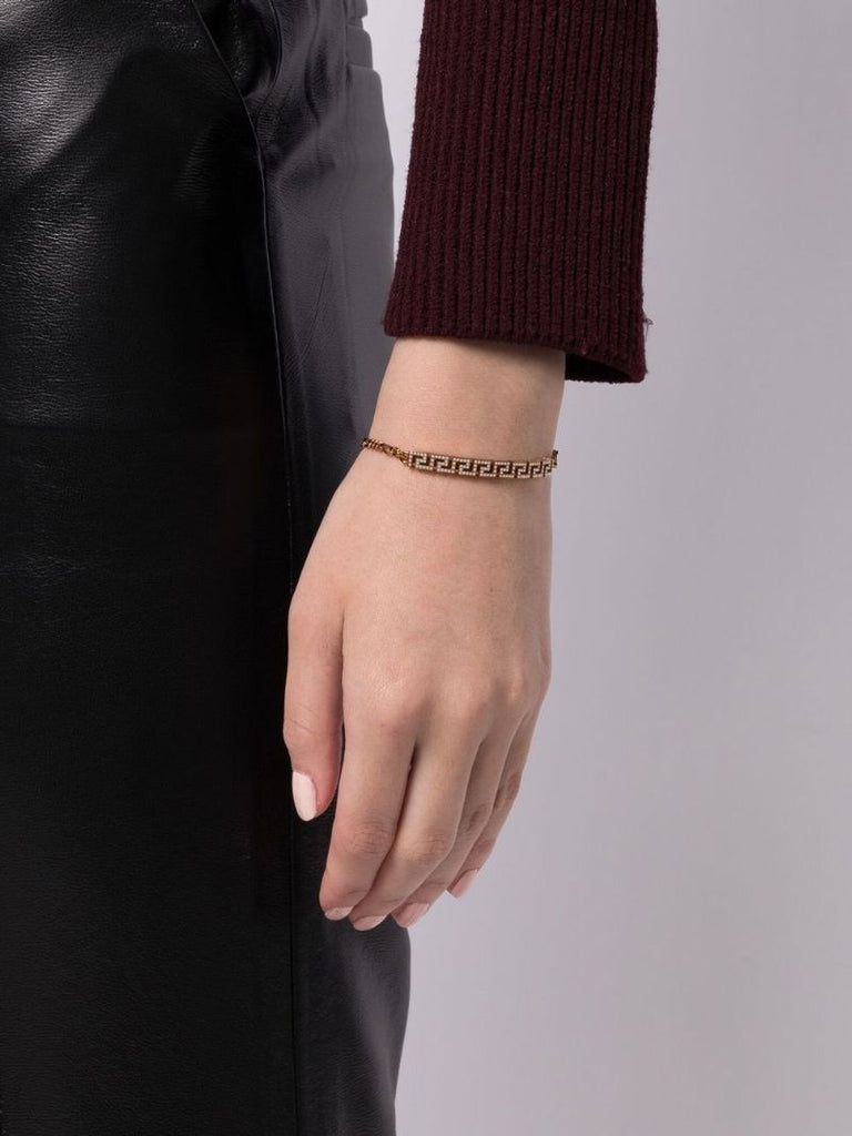 Gold-tone Greca Crystal Bracelet