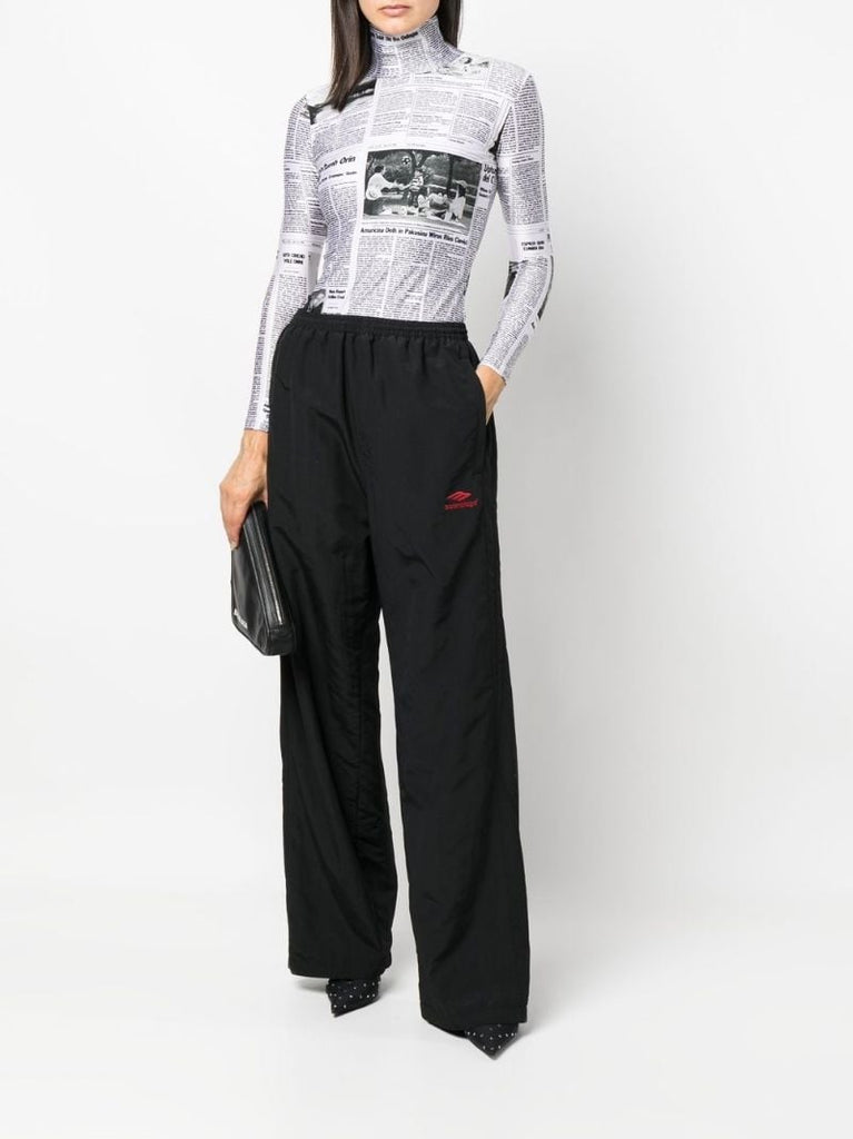 Black High-waisted Track Pants