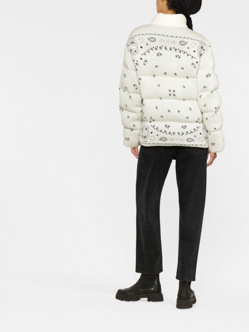White Quilted Paisley Intarsia Jacket