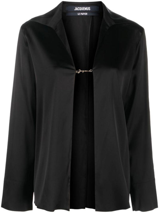Black La Chemise Notte Cotton Blouse