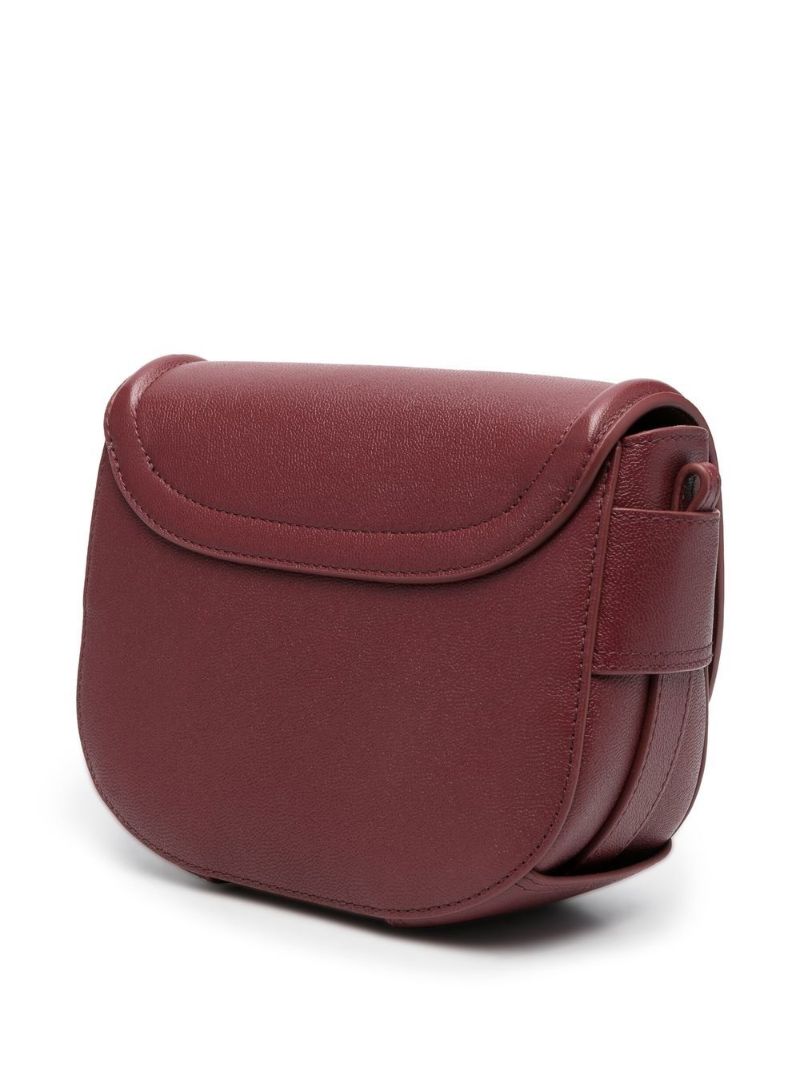 Red Hana Leather Cross Body Bag