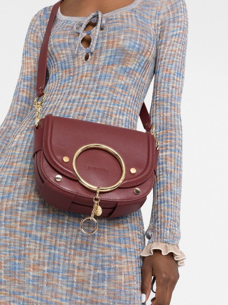 Red Hana Leather Cross Body Bag