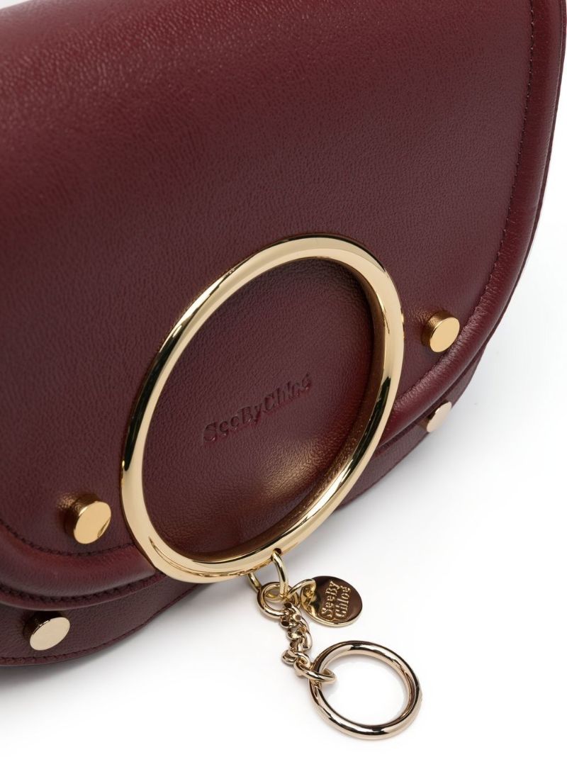 Red Hana Leather Cross Body Bag