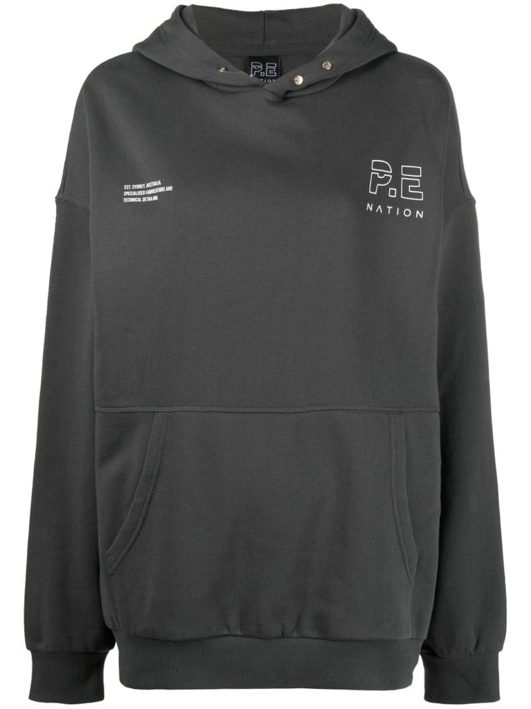 Grey Logo Print Long Sleeved Top