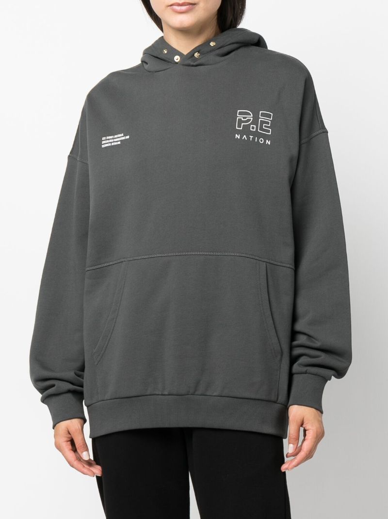 Grey Logo Print Long Sleeved Top