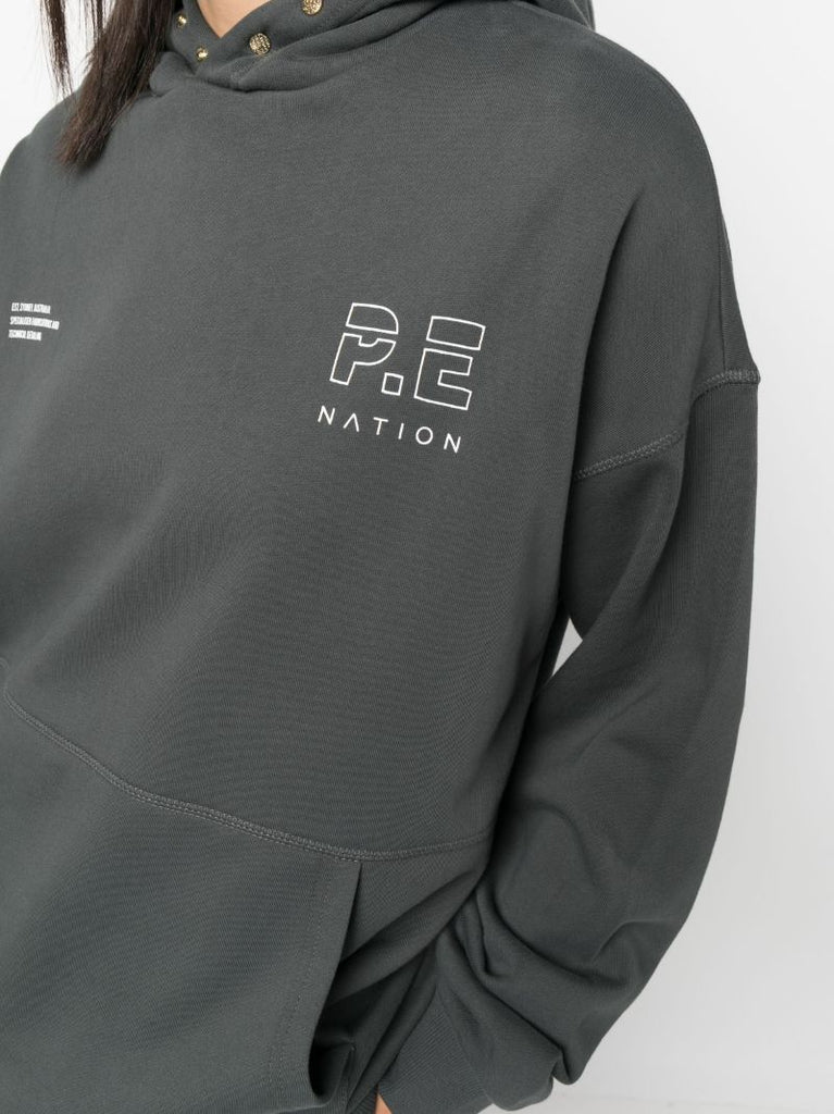 Grey Logo Print Long Sleeved Top