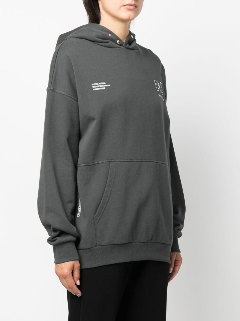 Grey Logo Print Long Sleeved Top