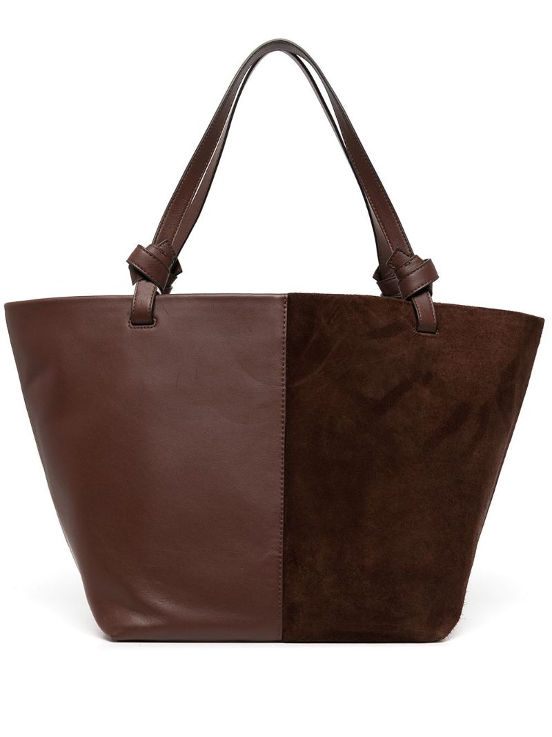 Brown Ida Panelled Leather Tote Bag