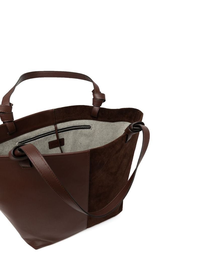 Brown Ida Panelled Leather Tote Bag