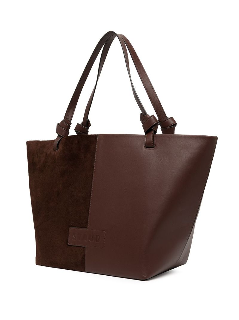 Brown Ida Panelled Leather Tote Bag