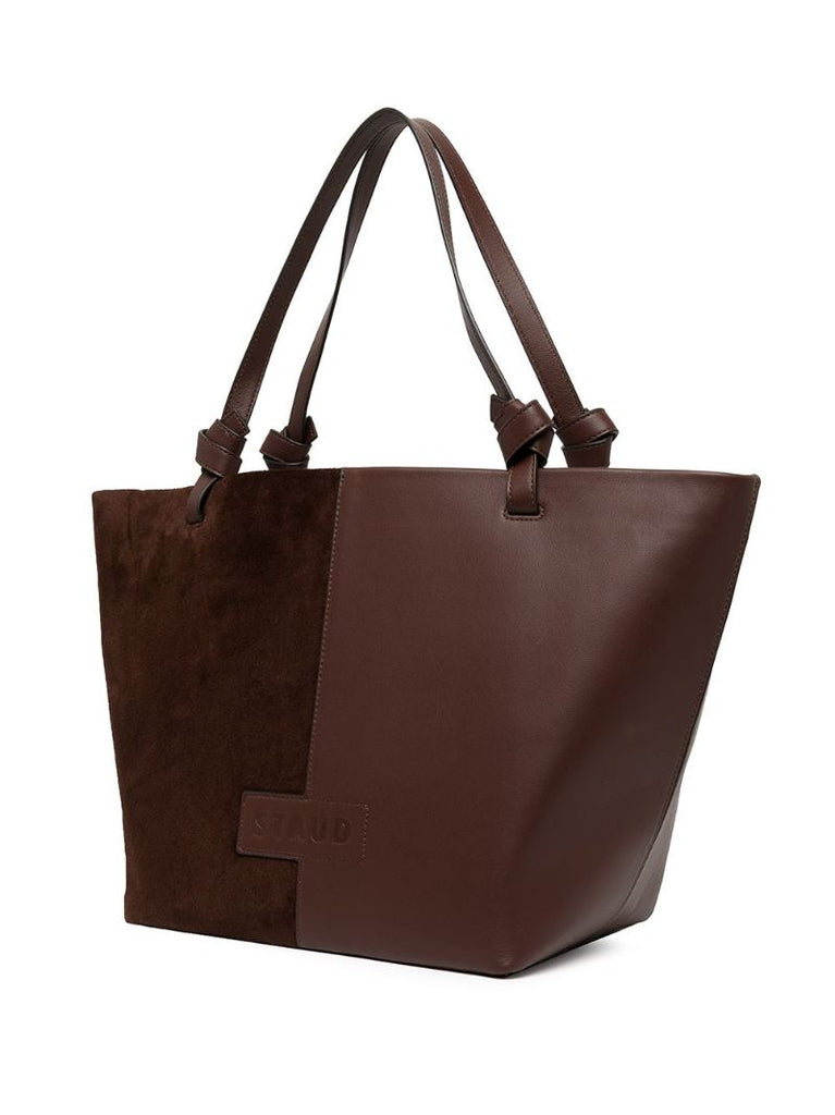 Brown Ida Panelled Leather Tote Bag