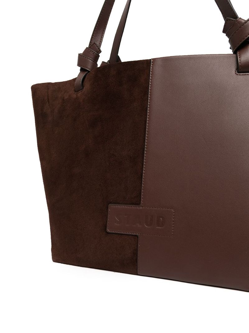 Brown Ida Panelled Leather Tote Bag