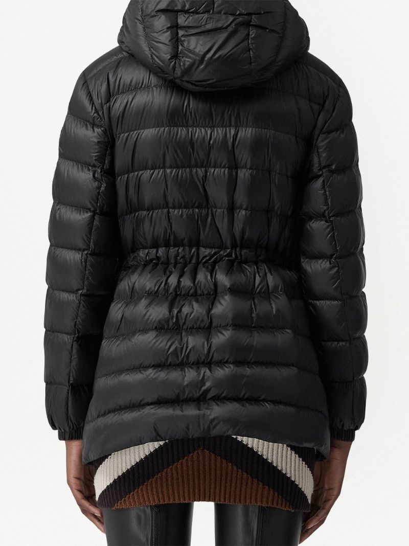 Black Hooded Quilted Coat