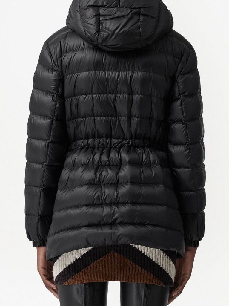Black Hooded Quilted Coat