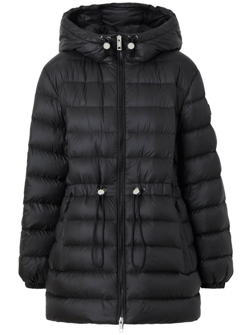 Black Hooded Quilted Coat