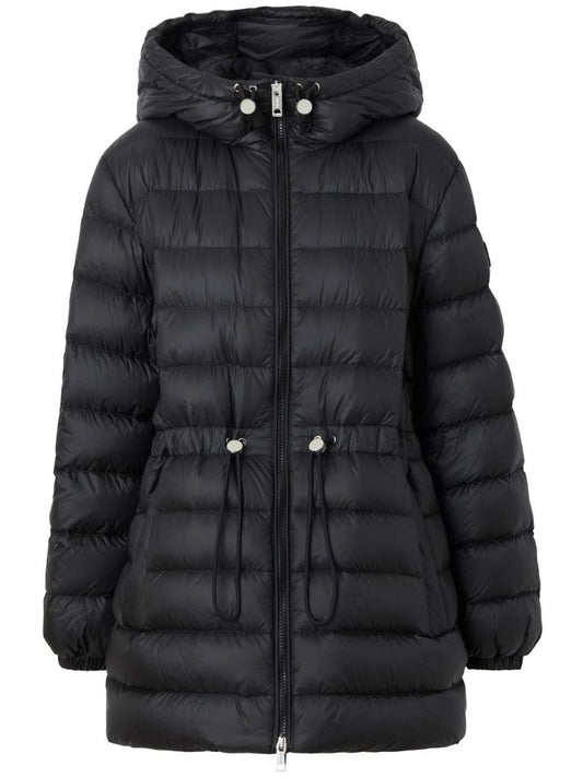 Black Hooded Quilted Coat