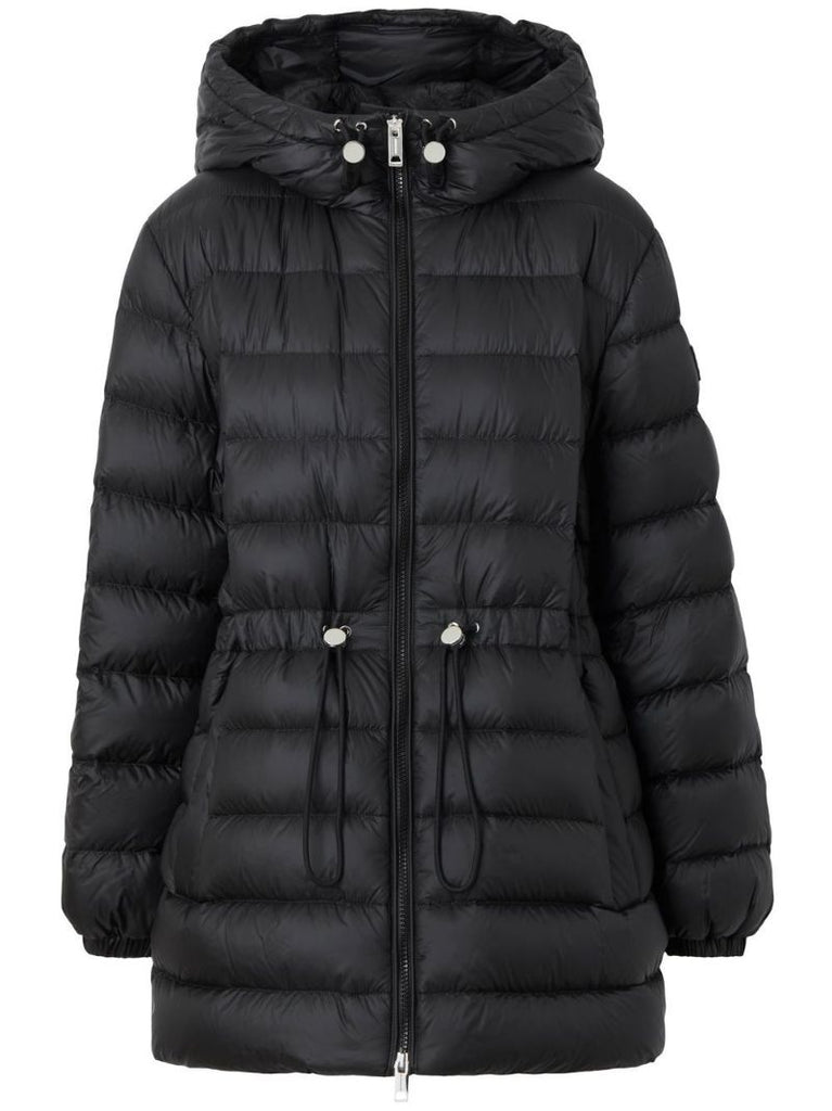 Black Hooded Quilted Coat