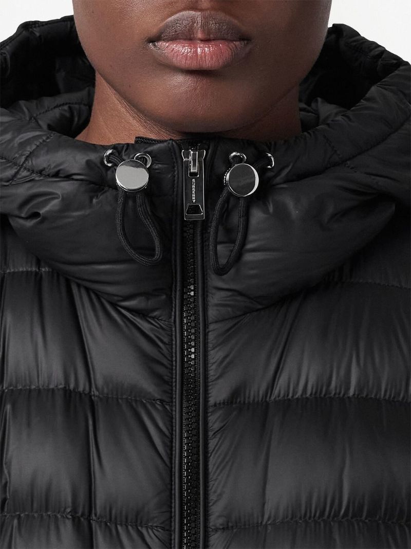 Black Hooded Quilted Coat