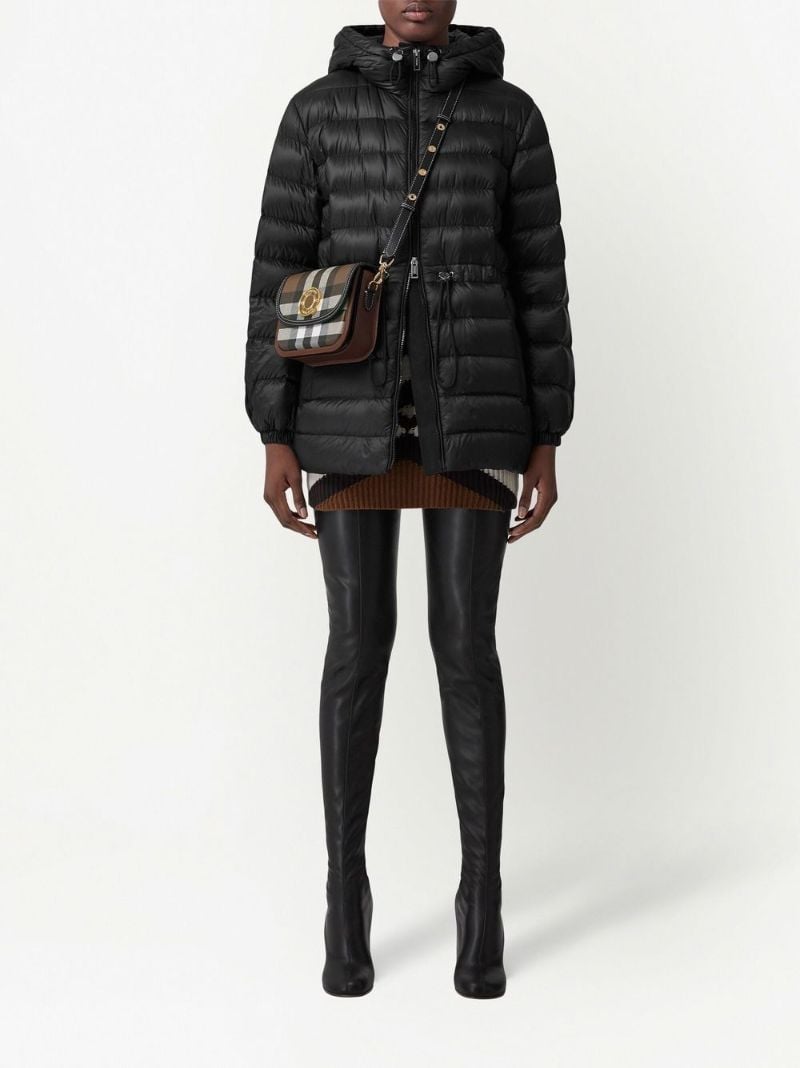 Black Hooded Quilted Coat