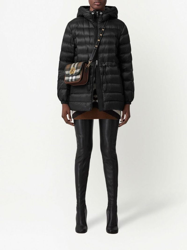 Black Hooded Quilted Coat