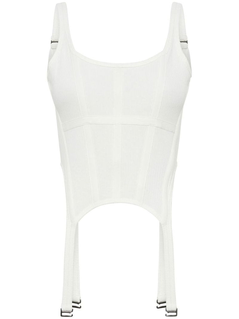 White Organic Cotton Corset Top