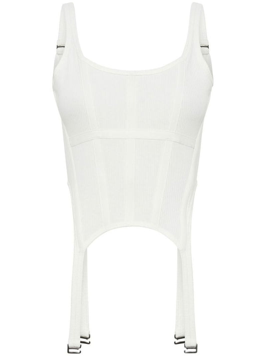 White Organic Cotton Corset Top