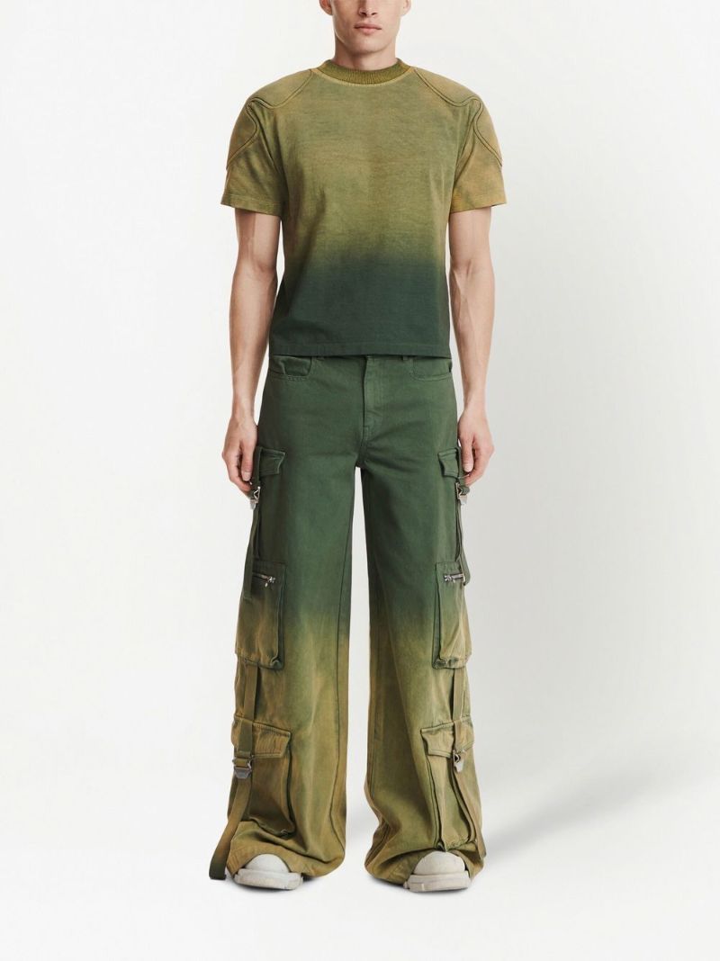 Green Sunfade Padded Cropped T-shirt