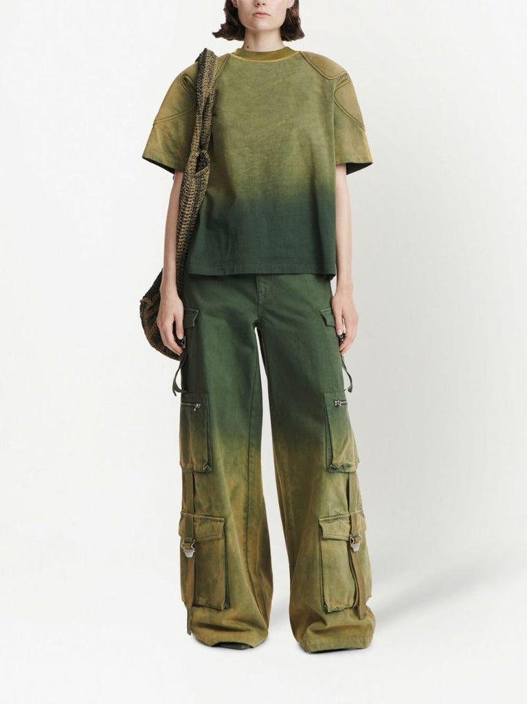Green Sunfade Padded Cropped T-shirt