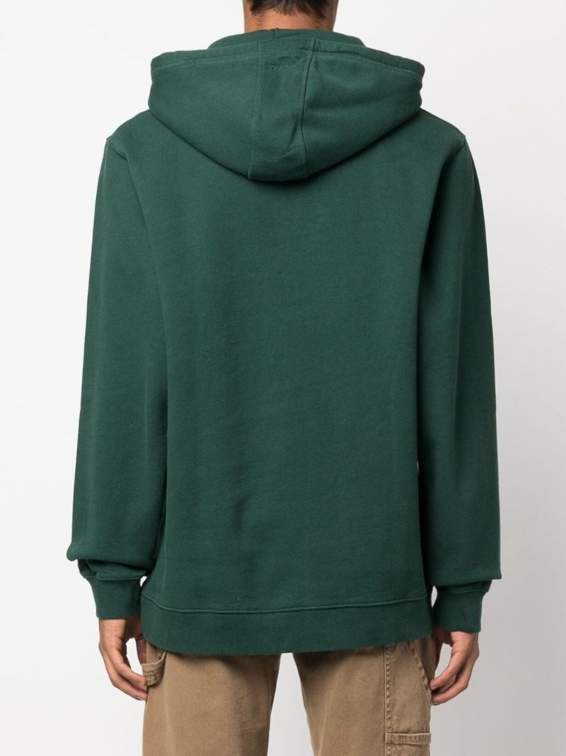Green Embroidered Logo Hoodie