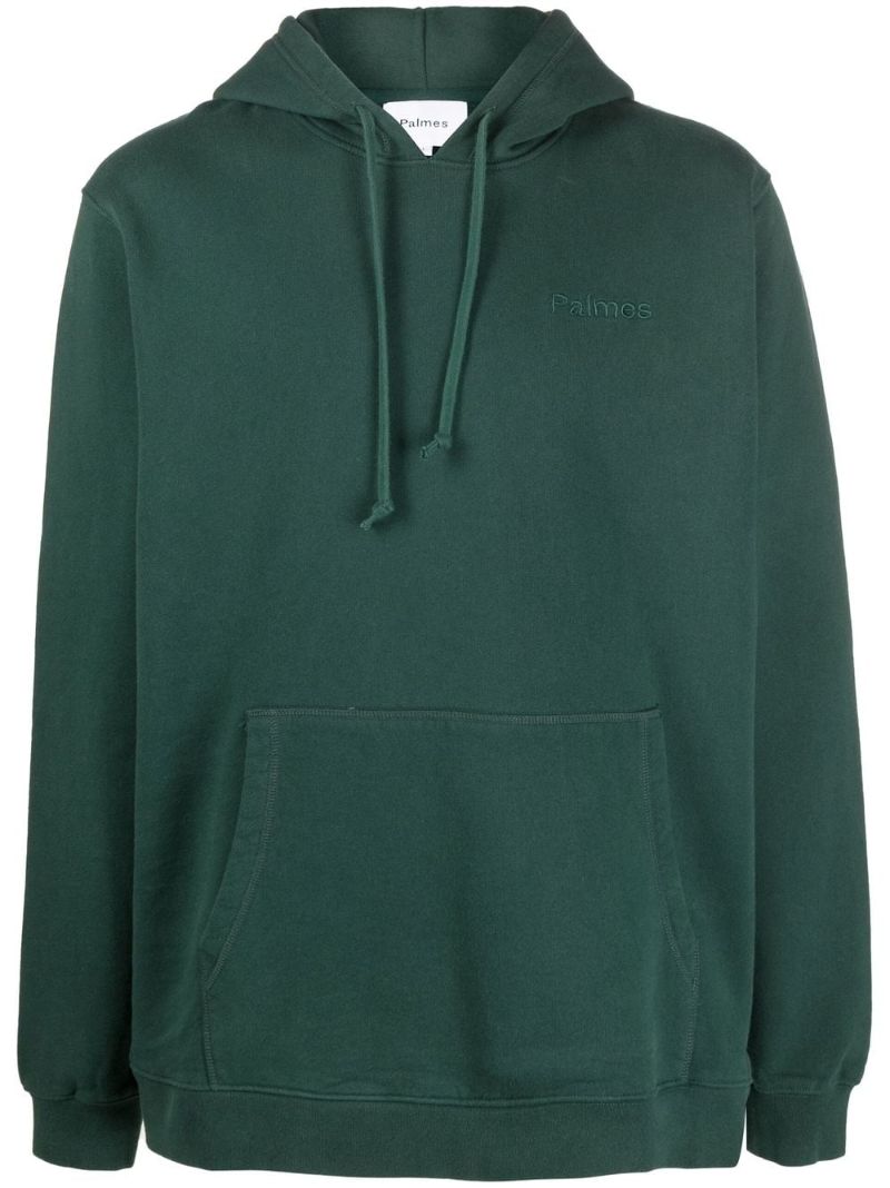 Green Embroidered Logo Hoodie