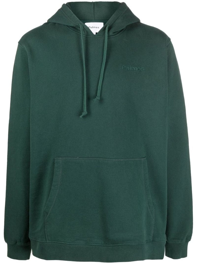 Green Embroidered Logo Hoodie