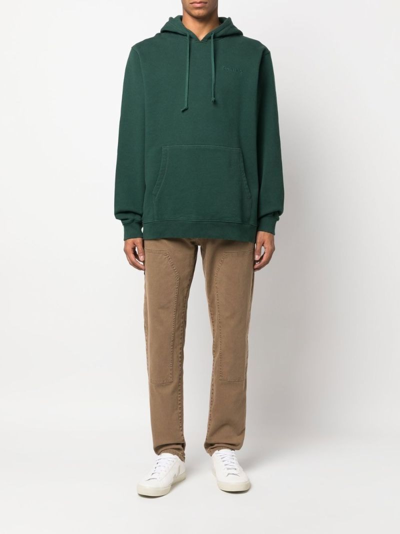 Green Embroidered Logo Hoodie