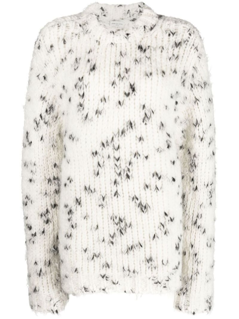 Neutral Crew Neck Knitted Sweater