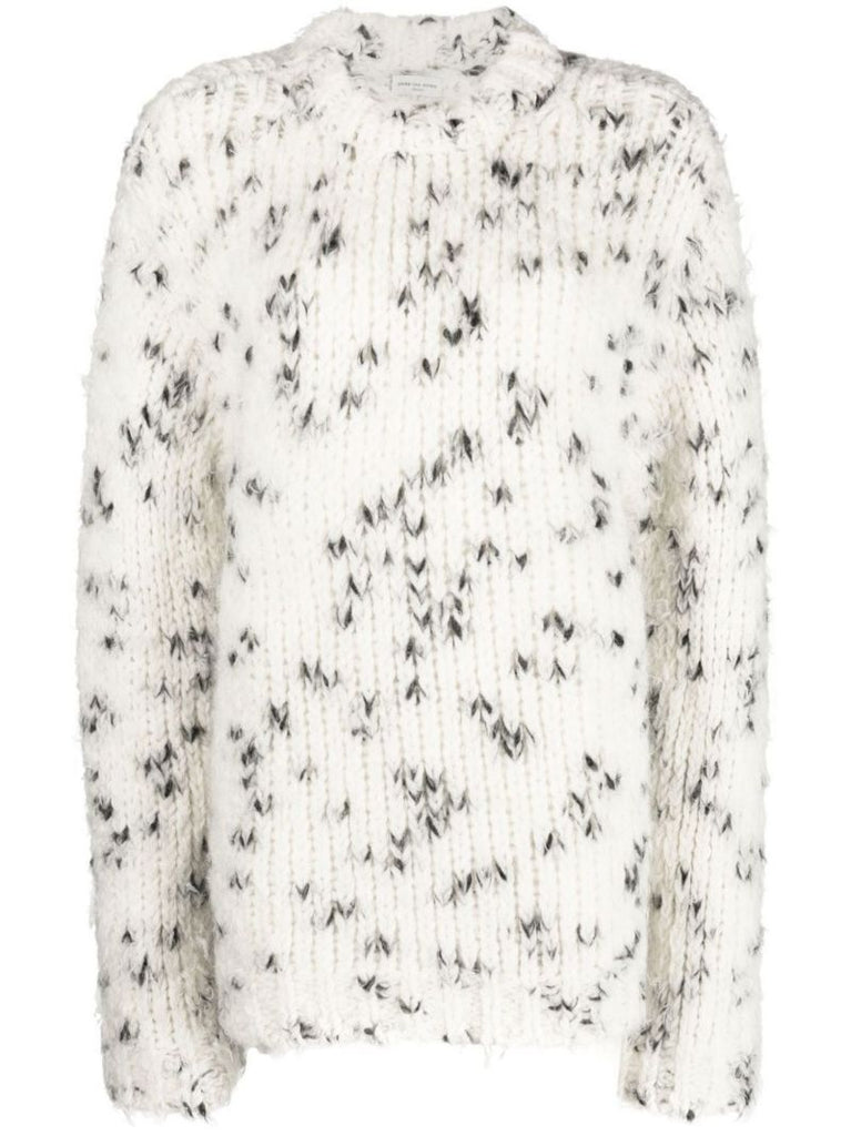 Neutral Crew Neck Knitted Sweater