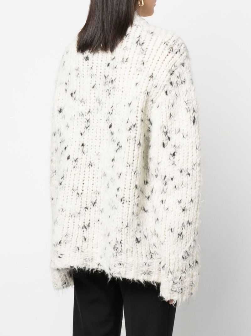 Neutral Crew Neck Knitted Sweater
