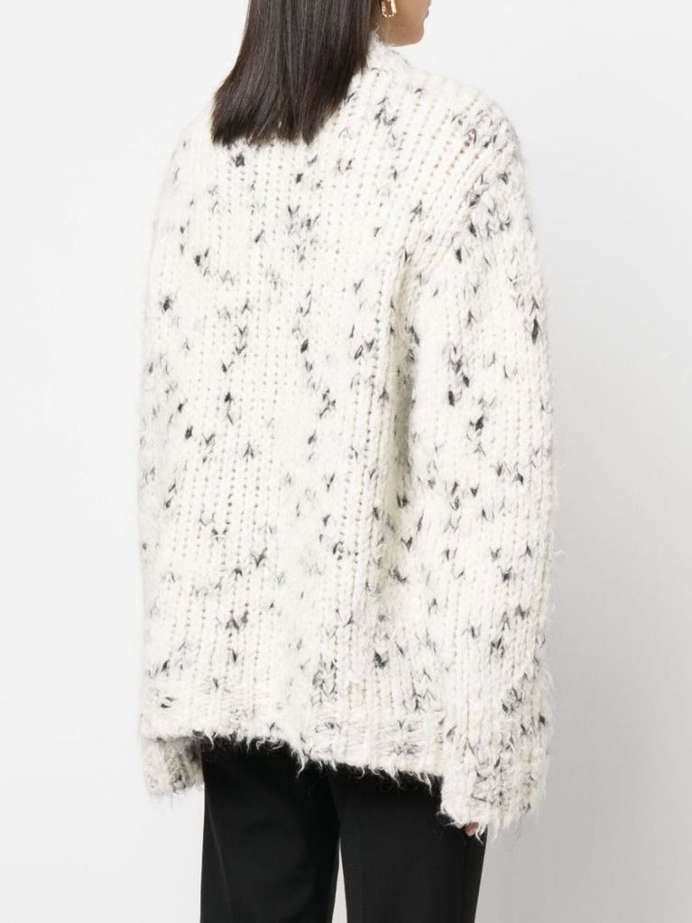 Neutral Crew Neck Knitted Sweater