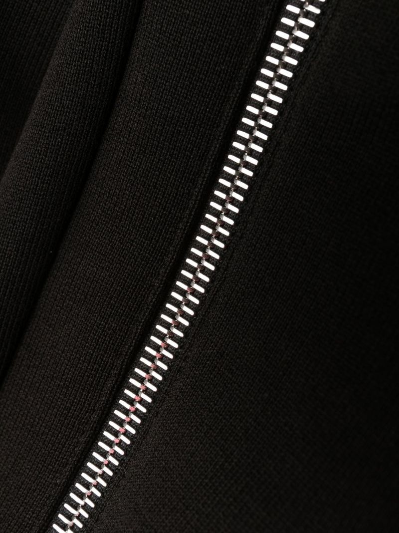 Black Logo Patch Tapered Cotton Track Pants