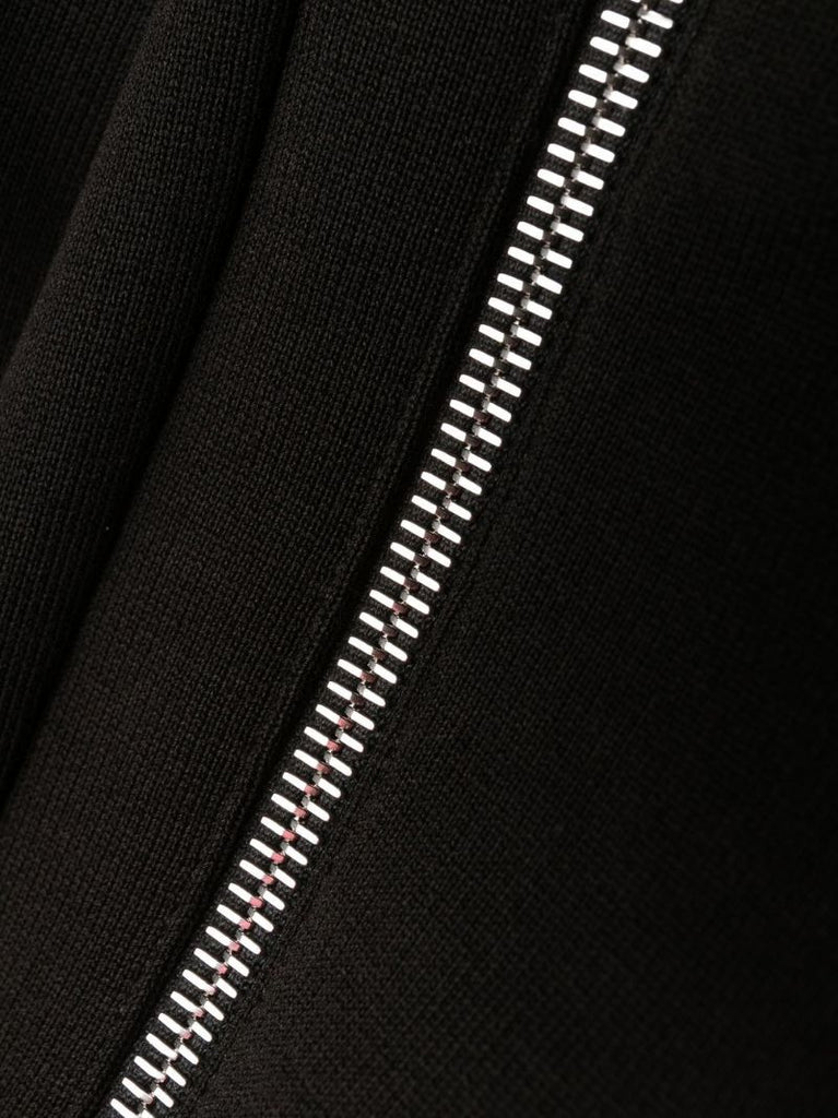 Black Logo Patch Tapered Cotton Track Pants