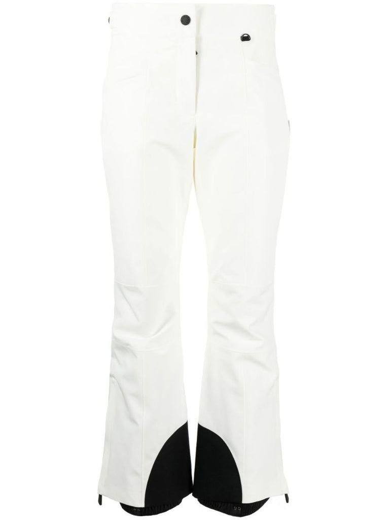 White Flared Ski Trousers