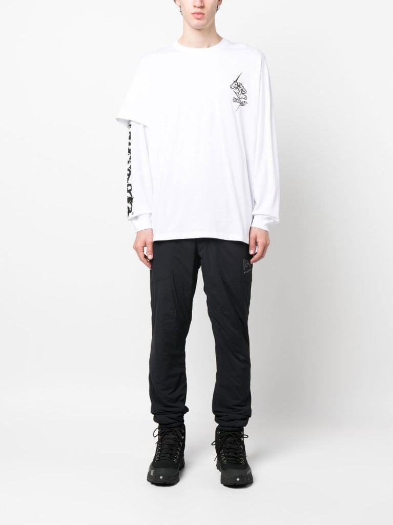 White Graphic Print Layered T-shirt