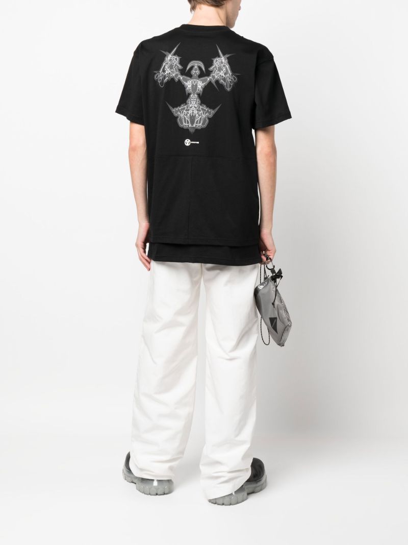 Black Graphic Print Layered T-shirt