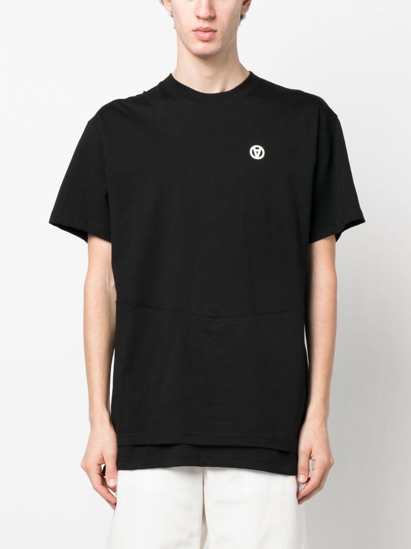 Black Graphic Print Layered T-shirt