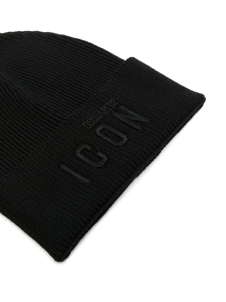 Black Icon Embroidered Beanie